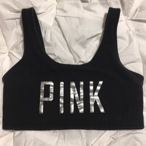 PINK crop sports bra, size small